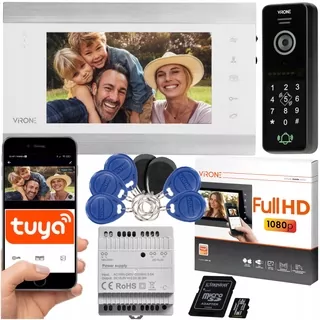 VIDEOINTERCOM WiFi FULL HD 7' Šifrovanie RFID kódu Aplikácia na pamäťovú kartu